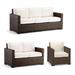 Small Palermo Replacement Cushions - Left/Right-facing Chair, Solid, Natural, Quick Dry - Frontgate