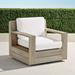 St. Kitts Swivel Lounge Chair in Weathered Teak with Cushions - Boucle Air Blue, Quick Dry - Frontgate