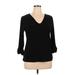 Calvin Klein Long Sleeve Top Black V Neck Tops - Women's Size X-Large