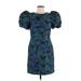 Donna Morgan Cocktail Dress: Blue Damask Dresses - Women's Size 6