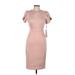 Calvin Klein Casual Dress - Sheath: Pink Solid Dresses - New - Women's Size 6