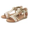 Sandale LASCANA "Sommerschuh", Damen, Gr. 43, beige, Obermaterial: 50% Lederimitat, 50% Textilmaterial. Futter: 100% Lederimitat. Decksohle: 100% Lederimitat. Laufsohle: 100% Synthetik, mehrfarbig, bedruckt, casual, Schuhe, Sandalette, Sommerschuh...