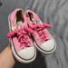 Converse Shoes | Converse Sneakers Girls Pink 10 Slip On Slinky Shoe Strings Comfort All Star | Color: Pink/White | Size: 10g