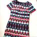 J. Crew Dresses | J. Crew Blue, Pink, Turquoise, Red Geometric Dress Size 00 | Color: Blue/Pink | Size: 00