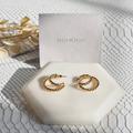 Free People Jewelry | Free People/Anthropologie Rendor 14k Gold Plated Hoop Earrings Nib | Color: Gold | Size: Os