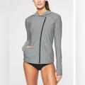 Athleta Jackets & Coats | Athleta Women Pacifica Pleated Jacket Size S Gray Upf Full Zip Thumb Hole Hooded | Color: Gray | Size: S