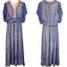 Anthropologie Dresses | Anthropologie Vineet Bahl Oda Blue White Red Embroidered Maxi Dress Size 4 | Color: Blue/White | Size: 4