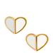 Kate Spade Jewelry | Kate Spade Heritage Spade White Heart Stud Earrings | Color: Gold/White | Size: Os