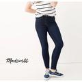 Madewell Jeans | Madewell Womens Skinny Jeans 9" Mid Rise Denim Dark Blue Stretch Stretchy Soft | Color: Blue | Size: 28