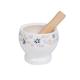 Ceramic Mortar and Pestle Garlic Press Ginger Crusher Spices Grinding Set Garlic Mincer Herb Spice Masher Grinder Chopper with Wooden Stick