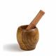 Multi-Purpose Wooden Mortar and Pestle Set for Garlic, Spices, and Seasonings - Manual Grinder for Fresh Pastes, Pestos, and Guacamole - Large Size
