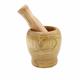 Wooden Mortar and Pestle Set for Multi-Purpose Grinding - Ideal for Garlic, Spices, Seasonings, Guacamole - Size L