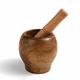 Wooden Mortar and Pestle Set: Manual Grinder for Garlic, Grains, and Herbs - Multi-purpose Salsa Maker and Guacamole Tool (Large)