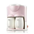 BAFFII 1/2 Cup 220V Household Drip Coffee Maker Automatic Coffee Machine Mini Teapot Portable cafe Maker With Cup Office Coffee Machines (Color : 2 Cup Pink 220V)