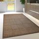 Viva Rugs Non Slip Rug Brown Kitchen Living Room Fat Weave SISAL LOOK Check Carpet Small Large Runner Mat