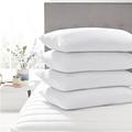Luxury Goose feather pillows 4 Pack - Bed Pillows for Neck and Shoulder Pain Relief - 4 pack hotel quality pillow, Anti-allergy pillow for front and side sleepers, UK Standard Size (48cm x 74cm)