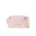 Love Moschino Women's Pink Handbag with Lettering Logo in Gold Metal UNI, pink, One Size