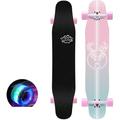 Skateboards for Beginners, Standard Complete Longboard 47" x 9", 8 Layer Maple Double Kick Concave Trick Deck for Boys Girls Kids and Adults