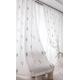 ANAZOZ Living Room Curtains Hooks,2 x 52W x 54H,Curtains 2 Panels Sheer Leaves Pattern Curtain Sheer for Living Room Window White Green