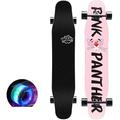 Skateboards for Beginners, 47"x9" Pro Complete Longboard, 8 Layer Maple Double Kick Concave Standard Tricks Deck, for Kids Teens and Adults