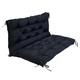 JhLwARes Porch Swing Cushion with Ties Garden Bench Cushion 2-3 Seater Waterproof Thicken 4" Patio Furniture Replacement Cushions Outdoor Lounger Loveseat Overstuffed Mats,Black-40x40In