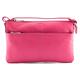 Mala Leather Anishka Slim Midi Double Pocket Cross Body Bag (Pink)