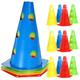 INOOMP 24 Pack Soccer Cones Sports Training Agility Field Markers Multi-function Plastic Football Cones For Training Multi-color Small Training Cones Set