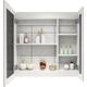 Medicine cabinet mirror cabinet oak bathroom full mirror mirror cabinet wall-mounted wash mirror with shelf mirror box with light storage (Color : White light, Size : 35.4 * 31.5 * 5.5inch)