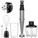 Immersion Blender Handheld Hand Blender 1100W, Trigger Variable Speed 5 in 1 Stick Blender, Emulsion Blender with Chopper, Whisk and Frother for Soup, Baby Food and Smoothies (silver)