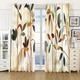 HYFBH 2 Panels of Watercolor Plant Leaves Grommet Blackout Curtains for Bedroom Living Room - 2 Panels Set Thermal Window Curtains WxH/2x51x104inch Curtains for Bedroom 2 Panels Set