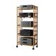 JIAHESHYP 5-Tier Audio Video Media Stand, Modern AV Cabinet, Audio Tower and Media Center Corner TV Stand, for Living, Gaming, Recording Room (Color : A, Size : 50x38x158cm/19.7x15x62.2in)