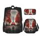 DRTGEDS Eiffel Tower With Red Umbrella Backpack With Lunch Box 3 In 1 Set With Pencil Case, Large Capacity Backpack With Chest Strap