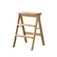 3 Rungs Step Ladder, Solid Wood Small Folding Sturdy Step Stool Kitchen Portable Folding Stool Indoor Multifunctional Home Folding Ladder Non-Slip Steps Ladder Rack (B)