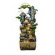 Outdoor Garden Water Fountain Decor Floor Standing Water Fountain with Rockery and Feng Shui Ball Decorative Fountain for Living Room, Modern Resin Water Fountain for Home and Garden Decoration Outdoo