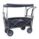 Festival Trolley Garden Trolley Folding Wagon Cart With Sun Rain Shade Adjustable Push & Pull Handle Removable Canvas Canopy Trolley For Shopping Beach Camping Trolley Beach Trolley Cart (Color : B)