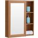 Medicine Cabinet Mirror Cabinet Space Aluminum Bathroom Mirror Cabinet Small Bathroom Storage Cabinet Household Storage Cabinet with Mirror (Color : Brown, Size : 27.6 * 27.8 * 4.1inch) (Bro