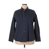 Lands' End Long Sleeve Blouse: Blue Hearts Tops - Women's Size 18 Plus