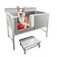 Dog Bathtub,Stainless Steel Dog Cat Washing Station,Dog Grooming Tub,Pet Dog Bathing Station,Dog Tub,Dog Washing Station for Large,Medium & Small Pet,Washing Sink for Home(47in/120cm)