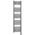 300mm Wide Anthracite Grey Electric Bathroom Towel Rail Radiator Heater With AF Thermostatic Electric Element UK Pre-Filled (300 x 1400 mm)