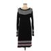 Athleta Casual Dress - Sheath: Black Fair Isle Dresses - Women's Size Medium