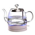 Electric Kettle Glass 1.1 Liter (BPA Free) Kettles Electric with LED Light, Auto Shut-Off & Boil-Dry, Stainless Steel Kettle Inner Lid & Bottom & Fast Boil, Hot Water Tea Coffee, White (Whi Full moon