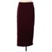 Liz Claiborne Casual Skirt: Burgundy Solid Bottoms - Women's Size Large