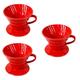 OSALADI 3pcs Coffee Accessories Coffee Drip Ceramic Slow Brewing Coffee Cone Pour Over Coffee Filter Coffee Kettle Coffee Matt Paperless Coffee Filters Hand Drip Coffee Red Conical