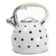 Whistling Kettle 3.5L Tea Kettle Stainless Steel Stovetop Whistling Teakettle Teapot for Stove Top with Fast Heating Base Portable Water Stainless Steel Kettle (Color : White, Size : 21 * 24.5cm)