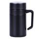 500ML Thermal Mug Stainless Steel Vacuum Flasks with Handle Thermocup Office Thermoses for Tea Insulated Cup Gold (Color : Black)