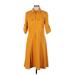 Shelby & Palmer Casual Dress - Shirtdress: Yellow Dresses - Women's Size 8