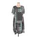 NY Collection Casual Dress: Gray Aztec or Tribal Print Dresses - Women's Size 2X