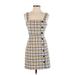 Divided by H&M Cocktail Dress: Tan Plaid Dresses - Women's Size 4