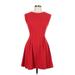 Topshop Casual Dress - DropWaist: Red Solid Dresses - Women's Size 6