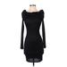 A+ Ellen Casual Dress - Sweater Dress: Black Marled Dresses - New - Women's Size Small